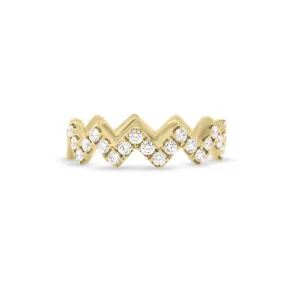 Diamond Modern Zig-Zag Stackable Ring