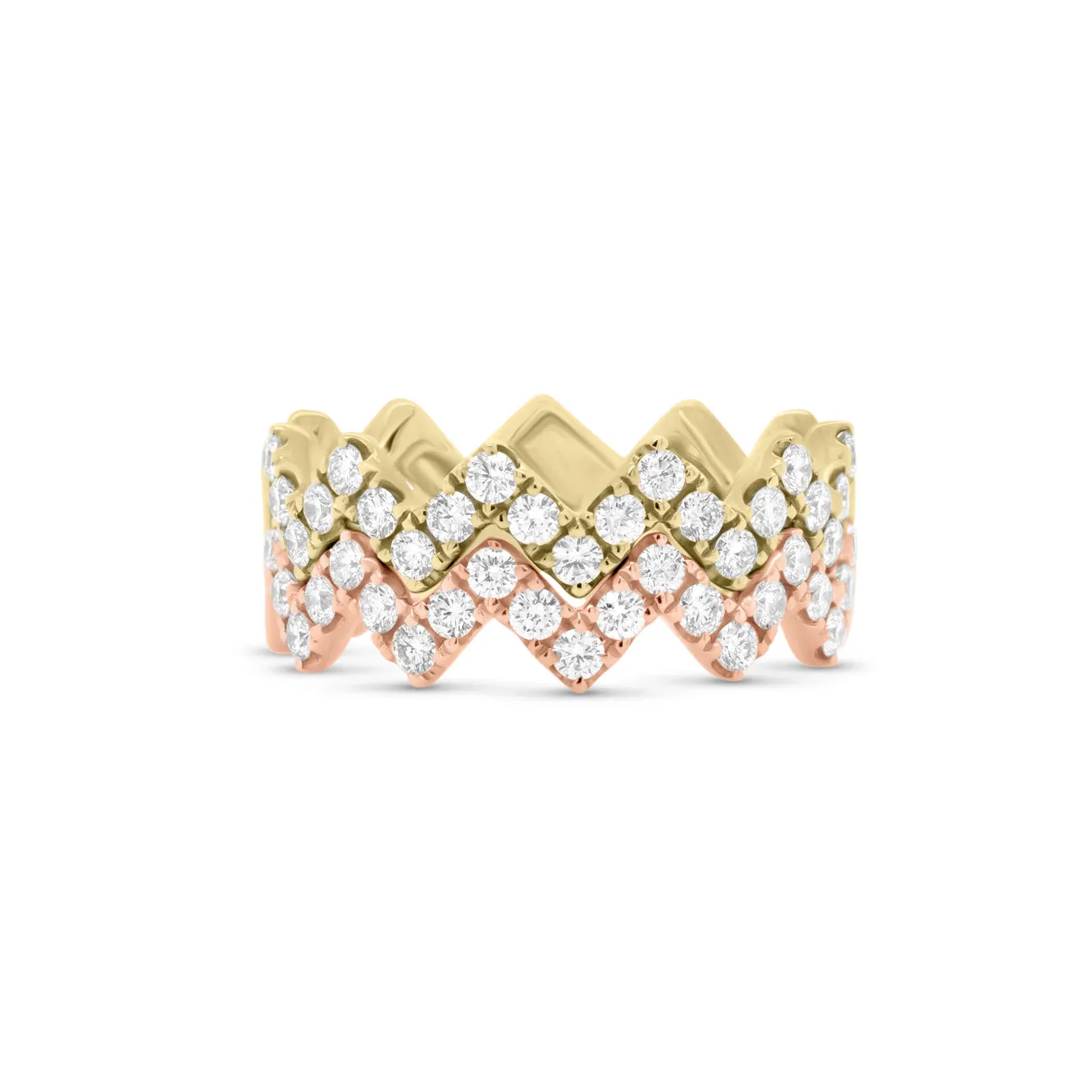 Diamond Modern Zig-Zag Stackable Ring