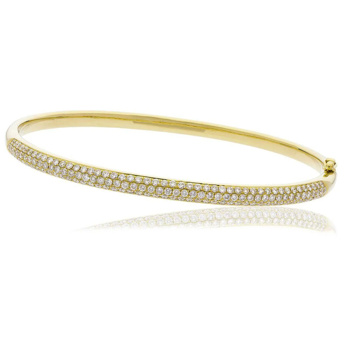 DIAMOND PAVE SETTING BANGLE IN 18K YELLOW GOLD