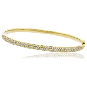 DIAMOND PAVE SETTING BANGLE IN 18K YELLOW GOLD