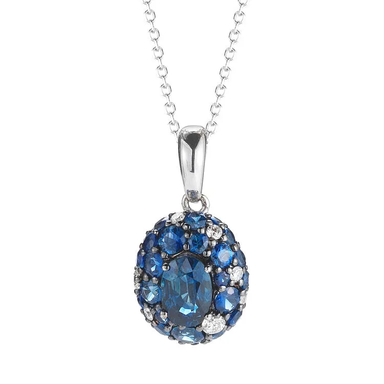 Diamond weight- .12  Sapphire weight- 1.35 (w/o chain)