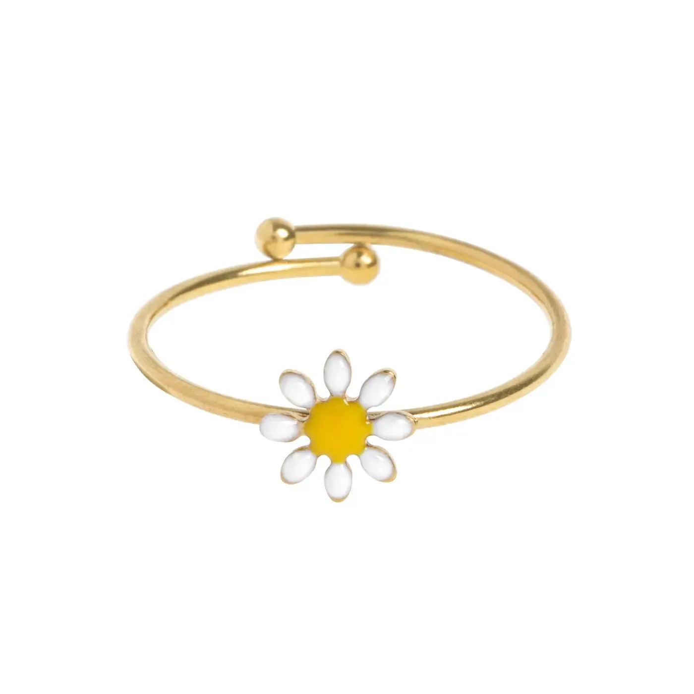 Doris - Daisy Flower Enamel Ring Stainless Steel