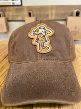 Drinking Elf on Washed Brown Hat