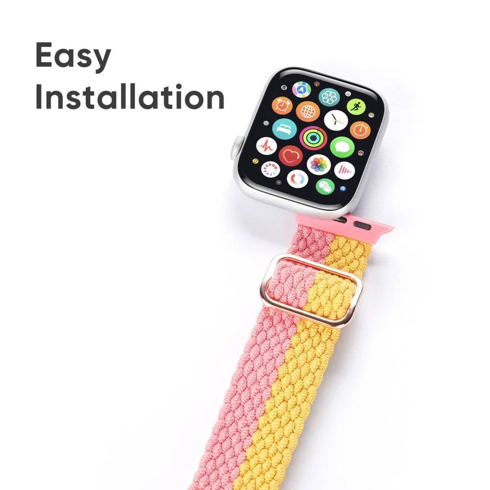 DUX DUCIS Apple Watch (45mm) elastic nylon watch strap - Pink / Yellow