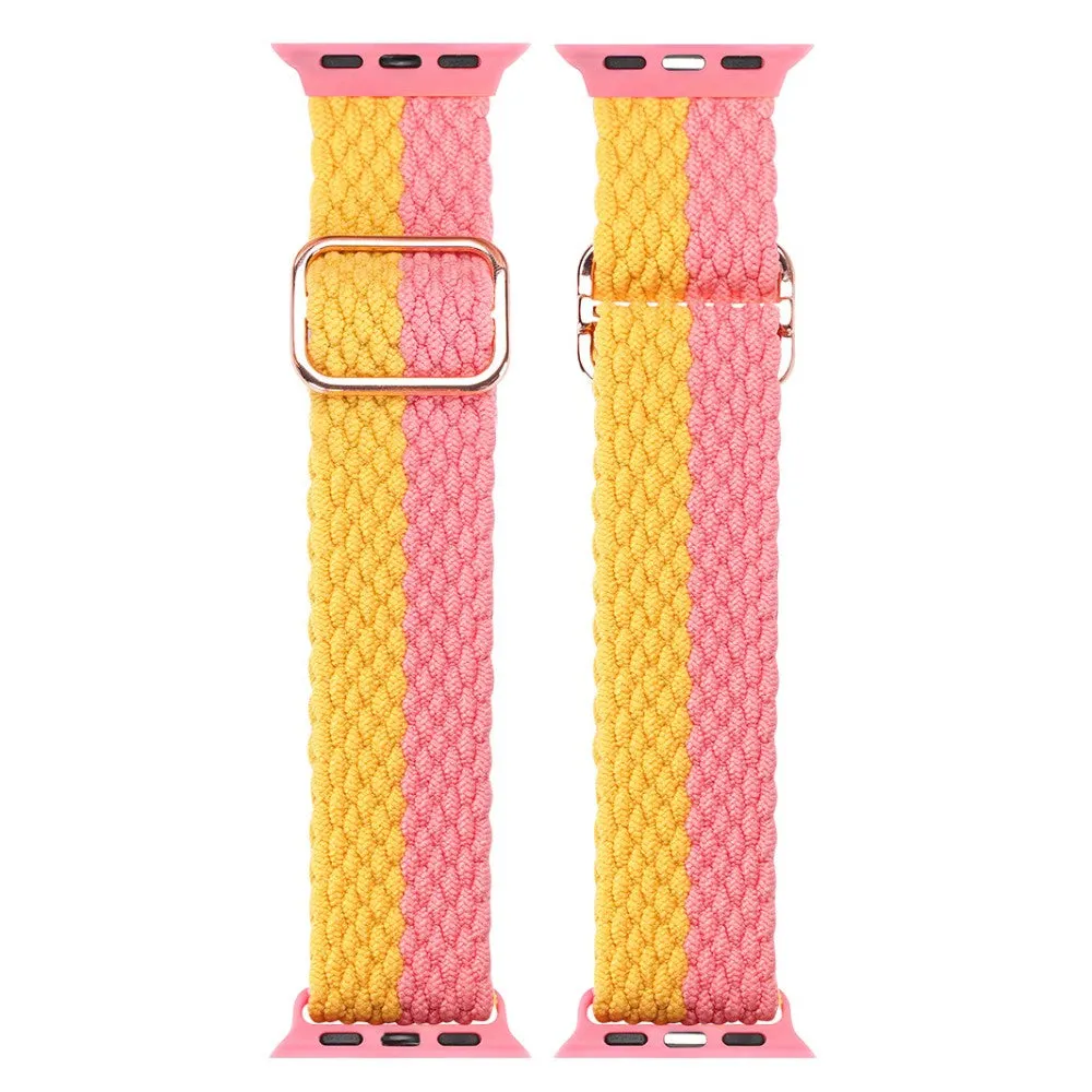 DUX DUCIS Apple Watch (45mm) elastic nylon watch strap - Pink / Yellow