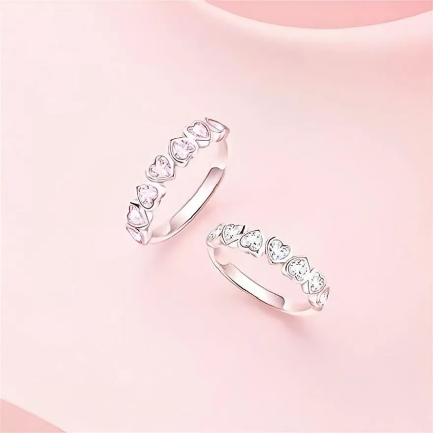 Elegant Adjustable Heart Matching Ring