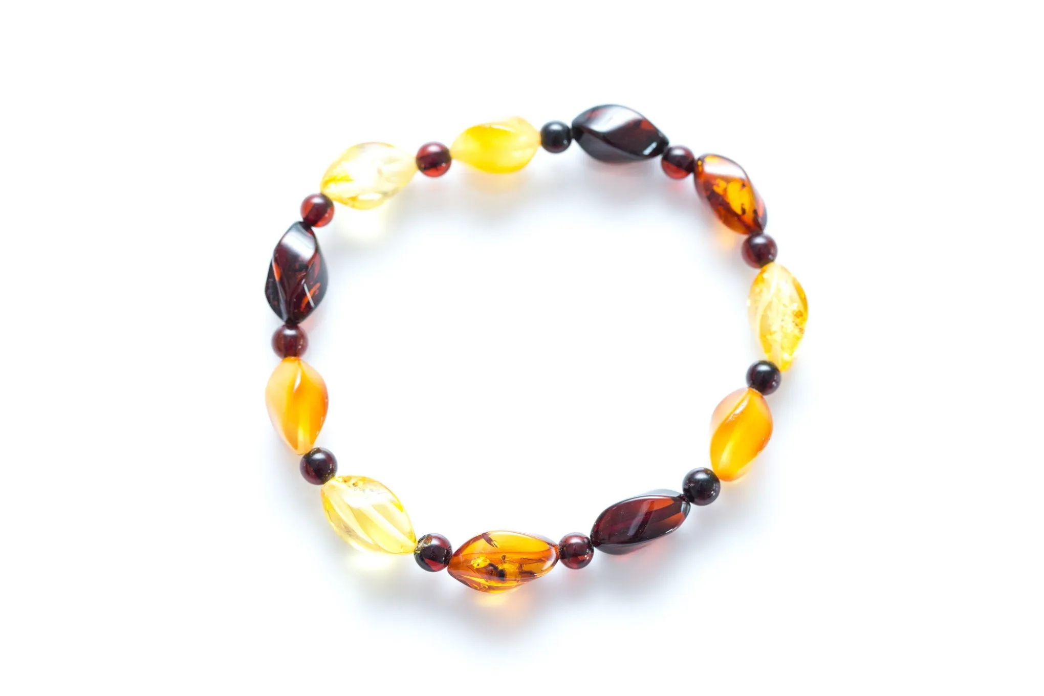 Elegant Multicolour Faceted Amber Bead Bracelet