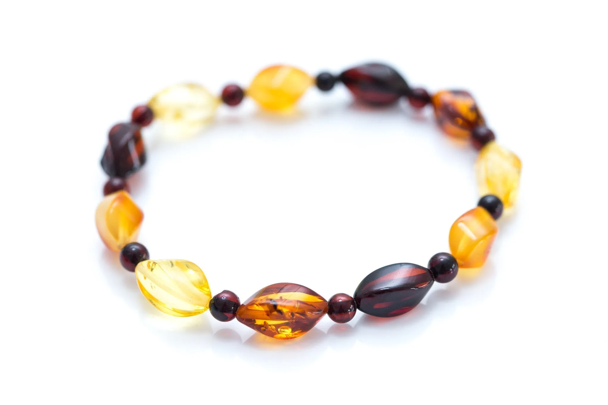 Elegant Multicolour Faceted Amber Bead Bracelet