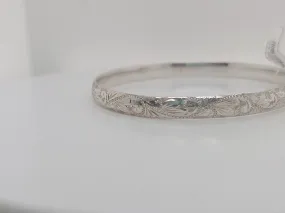 Engraved Solid Bangle