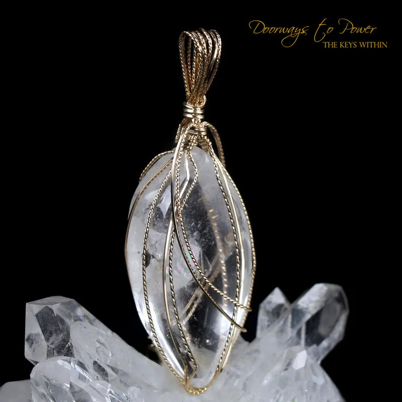 Era of Light Lemurian Manifestation Quartz Pendant 14k