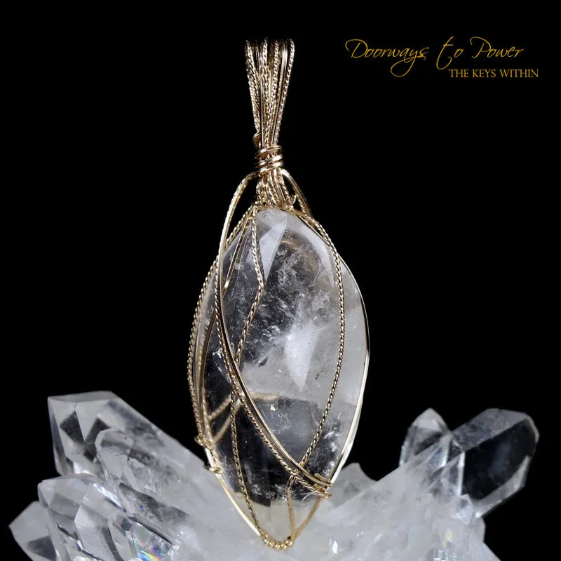 Era of Light Lemurian Manifestation Quartz Pendant 14k