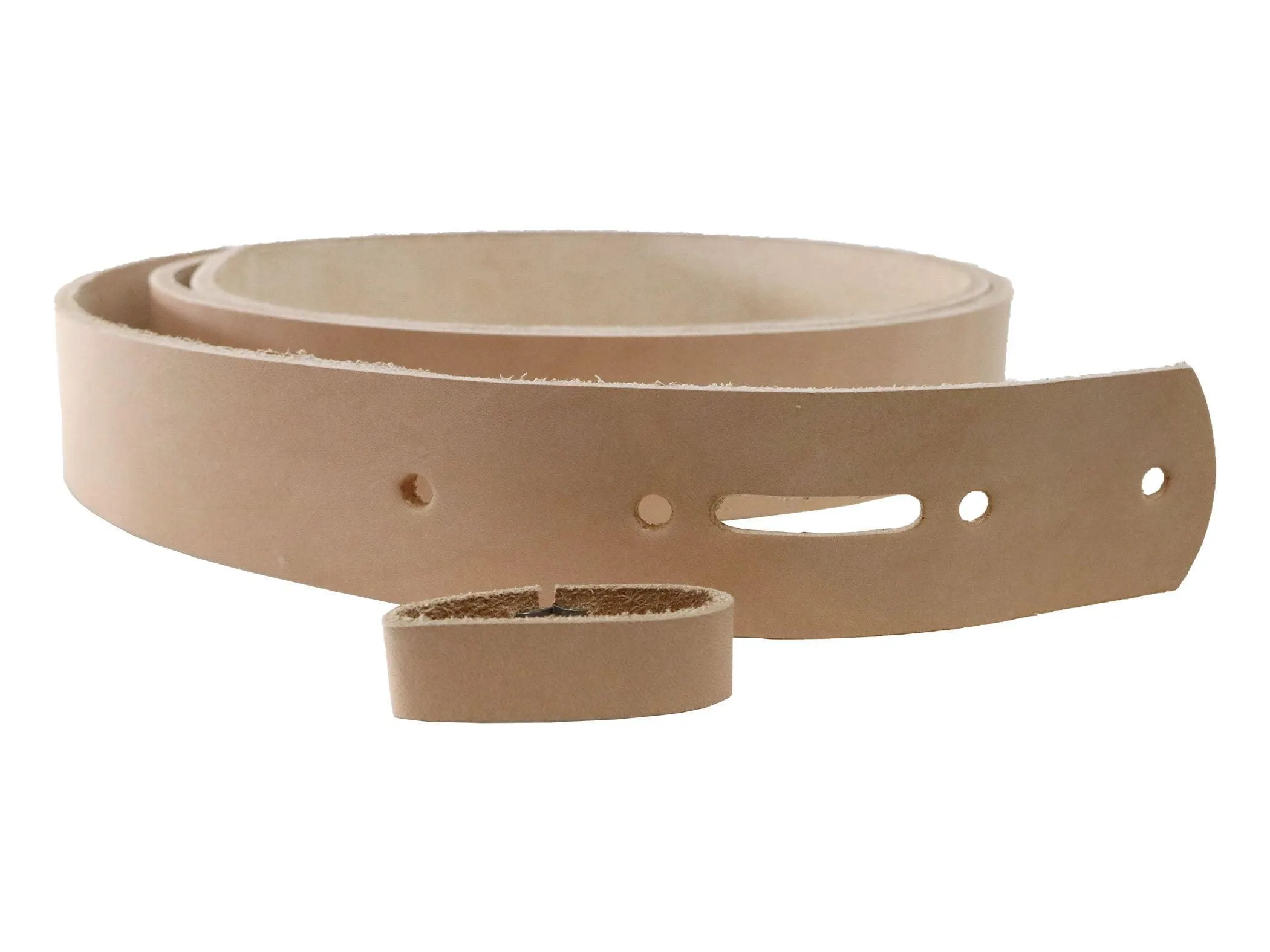 Extra Heavy 10-14 oz Vegetable Tanned Leather Belt Blank w/ Matching Keeper | 60"-70" Length