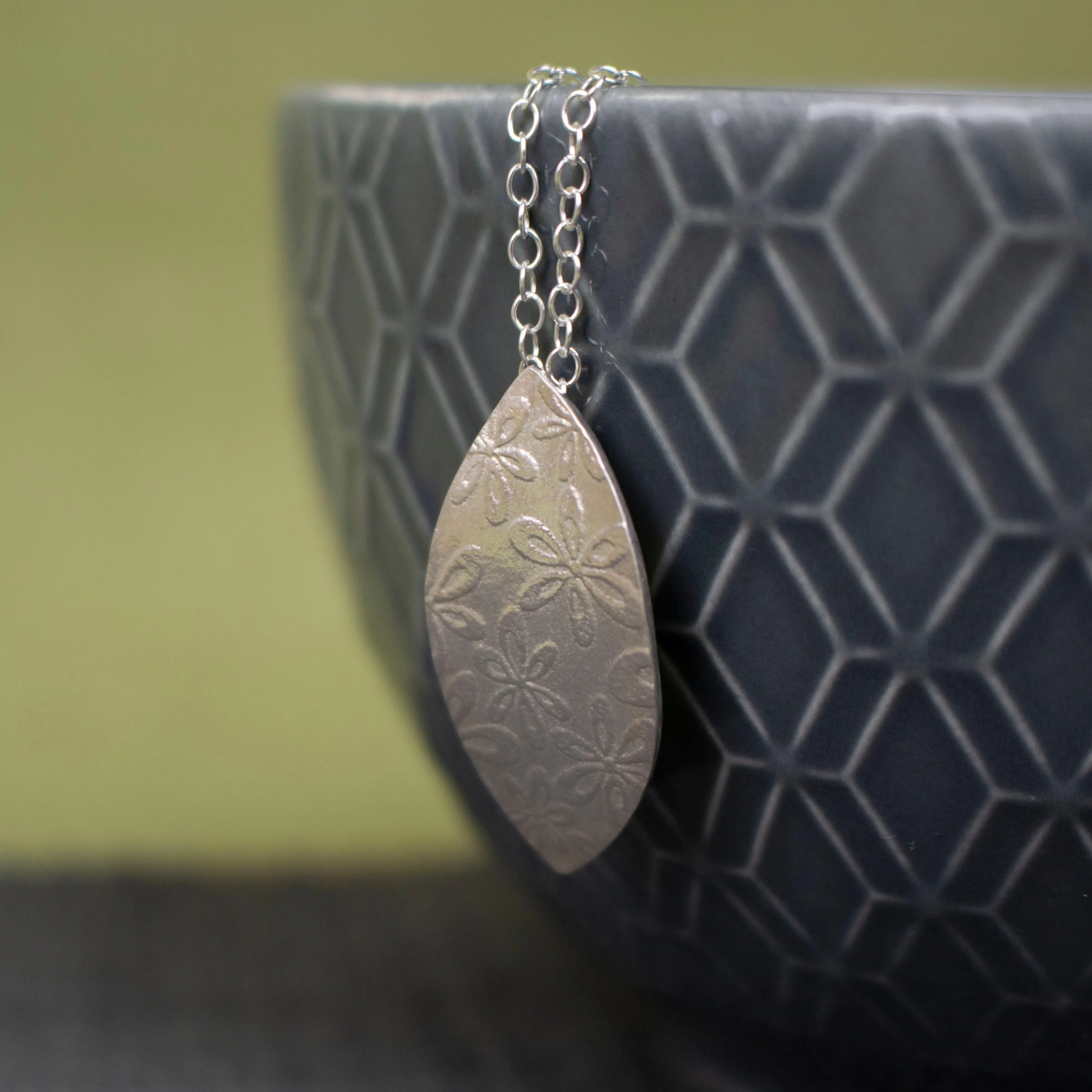 Floral Petal Silver Pendant