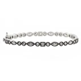 Freida Rothman Sterling Silver cz black rhodium plated bangle