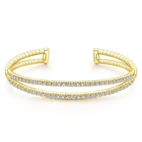 Gabriel & Co. 14k Yellow Gold Demure Diamond Bangle Bracelet