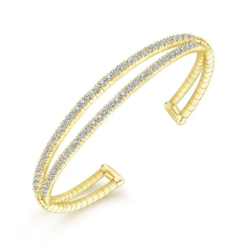 Gabriel & Co. 14k Yellow Gold Demure Diamond Bangle Bracelet