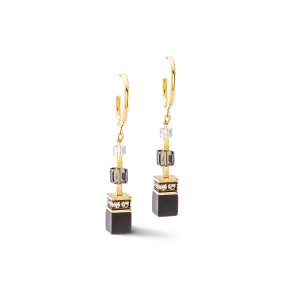 GeoCUBE® Precious statement earrings gold-black