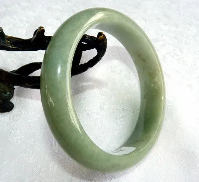 Good Green Burmese Jadeite Grade A Bangle Bracelet 58.5 mm   Certificate (G4786)