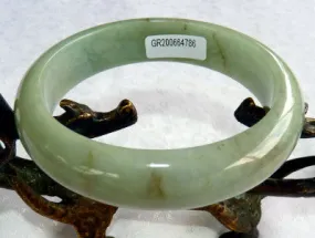 Good Green Burmese Jadeite Grade A Bangle Bracelet 58.5 mm   Certificate (G4786)