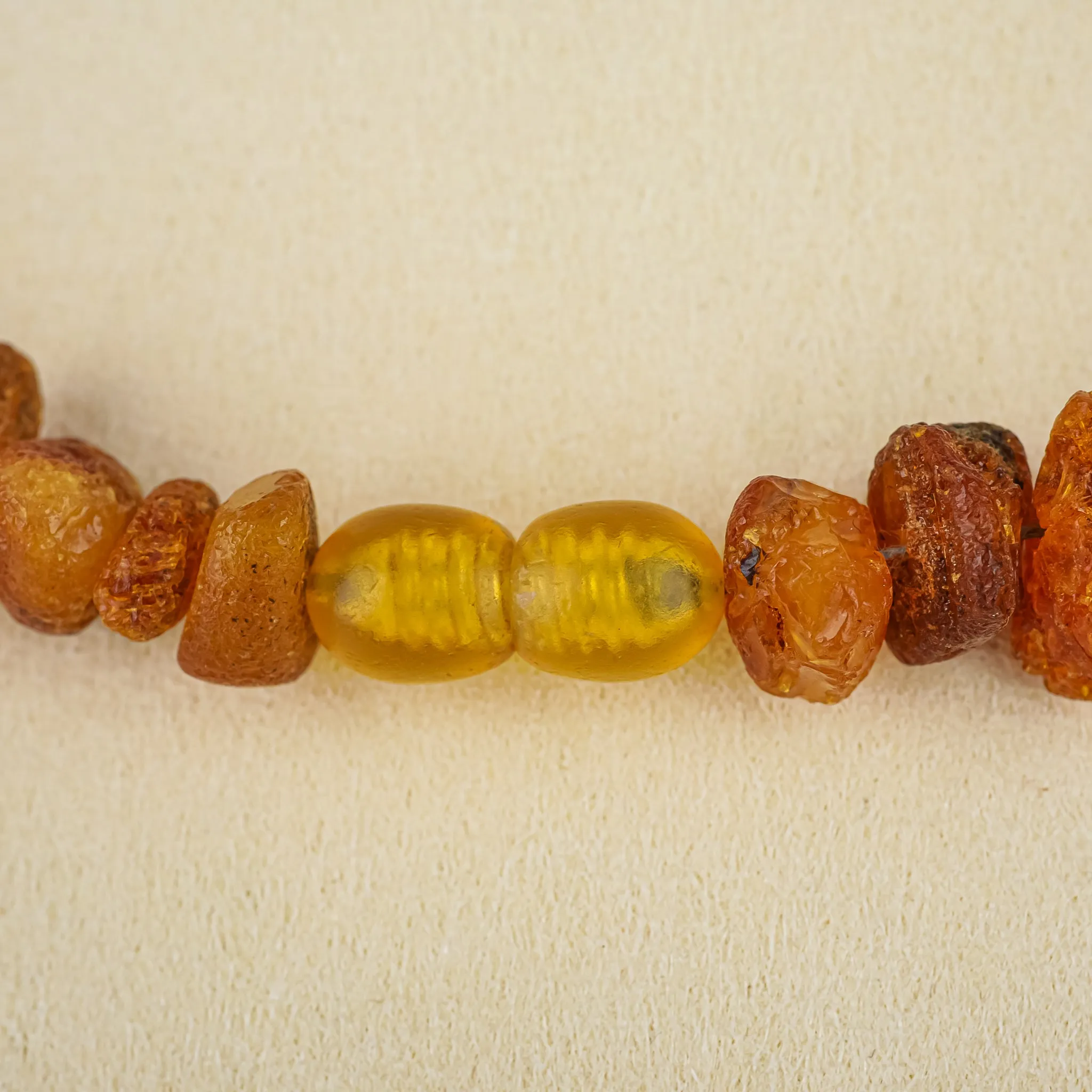 Graduated Unpolished Amber Chip Necklace