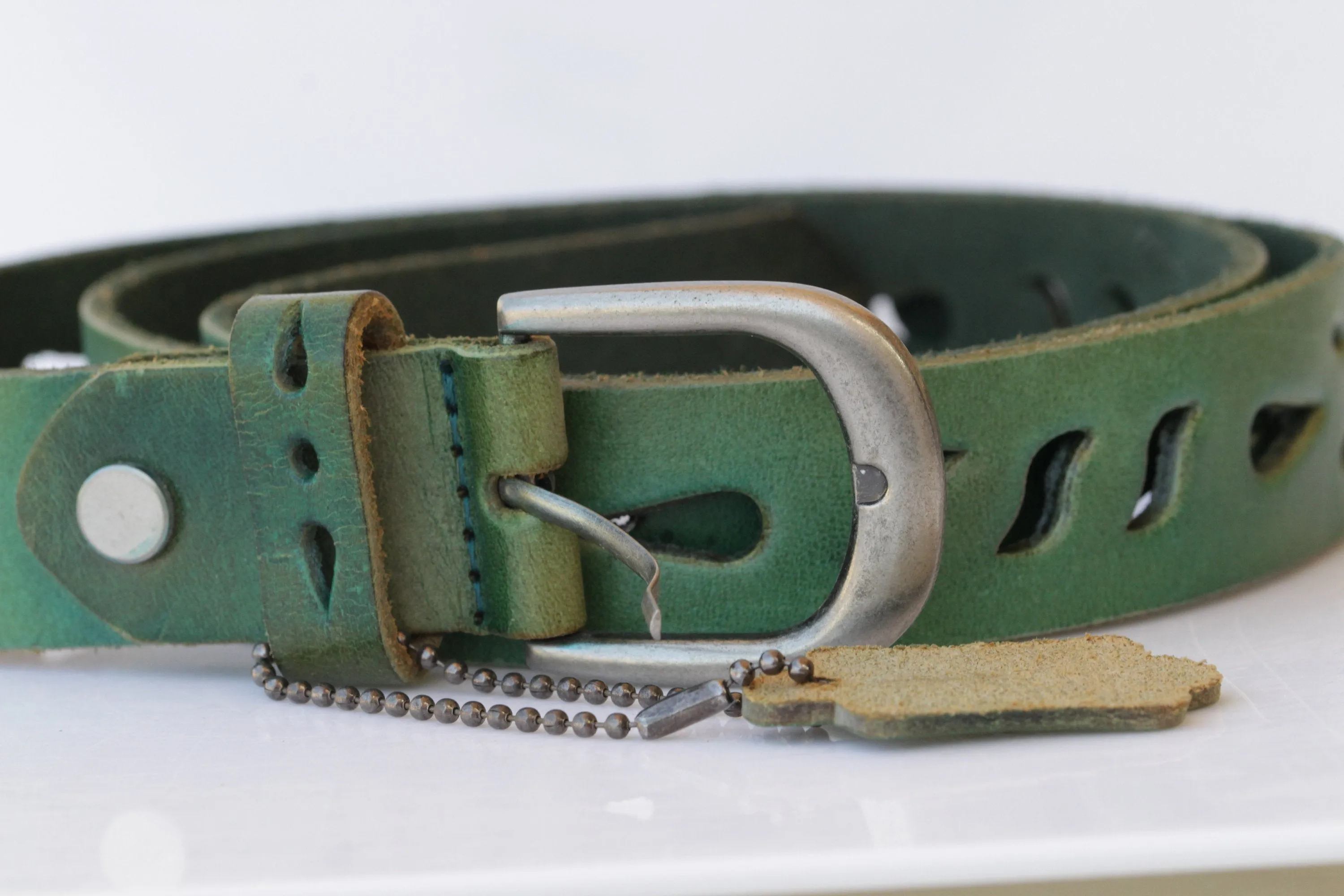 Green Leather Belt