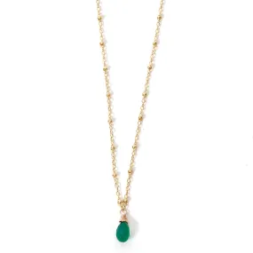 Green Onyx on 14k Gold Fill Necklace / KB306