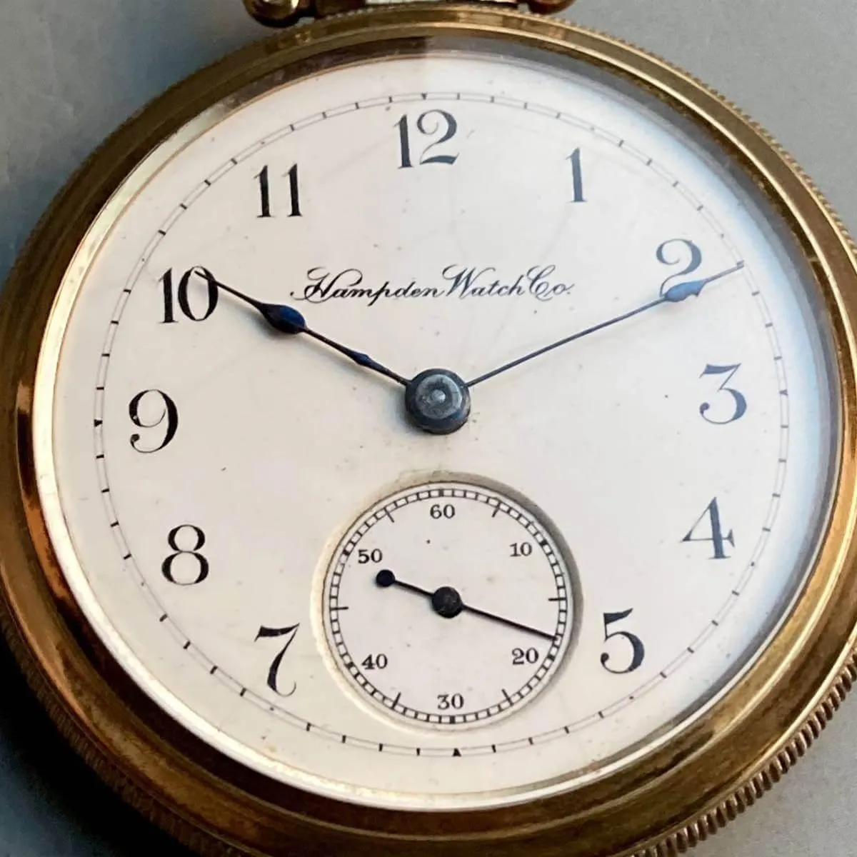 Hampden Pocket Watch Antique Manual Open Face 53mm Vintage