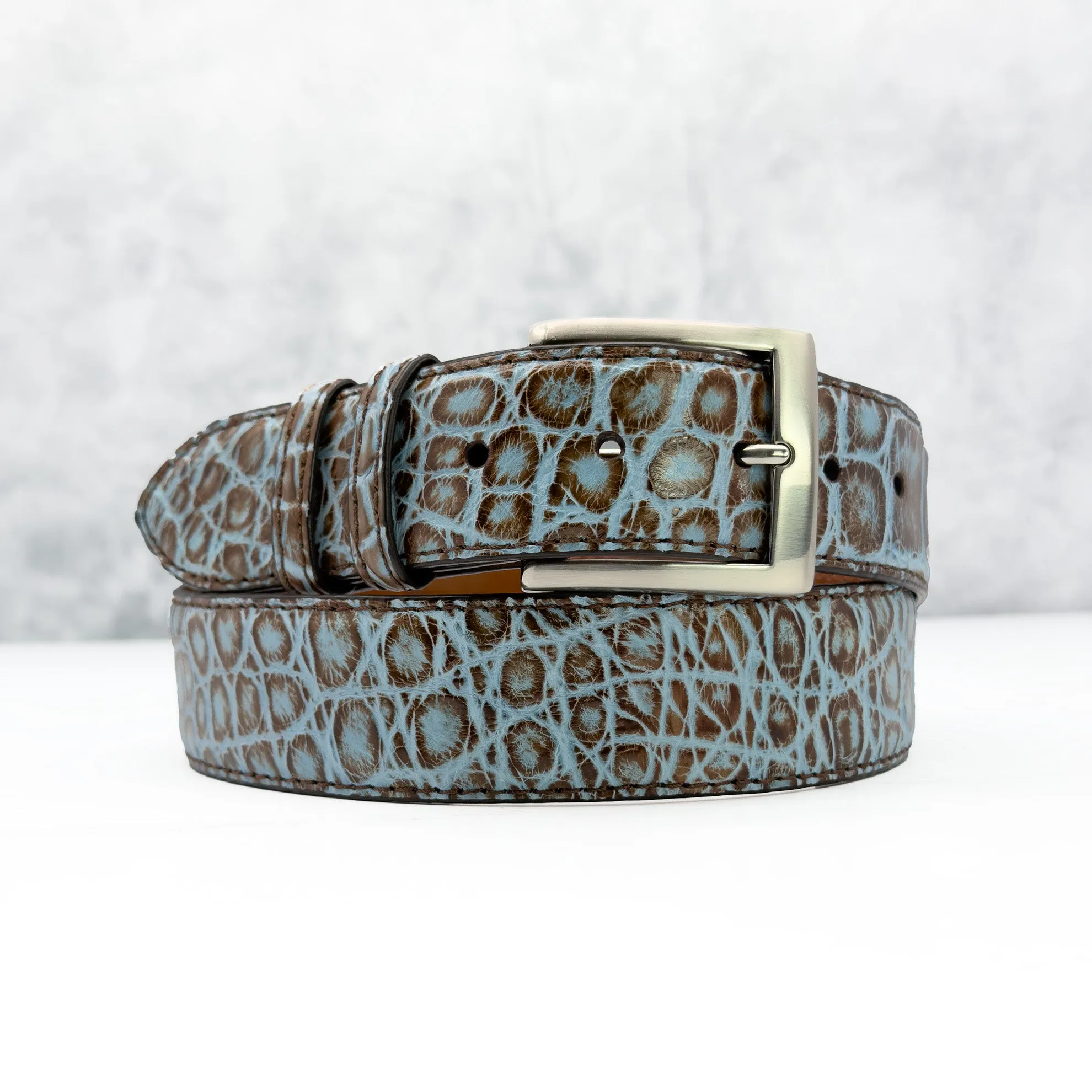 Hand-painted American Alligator Belt: Copper River