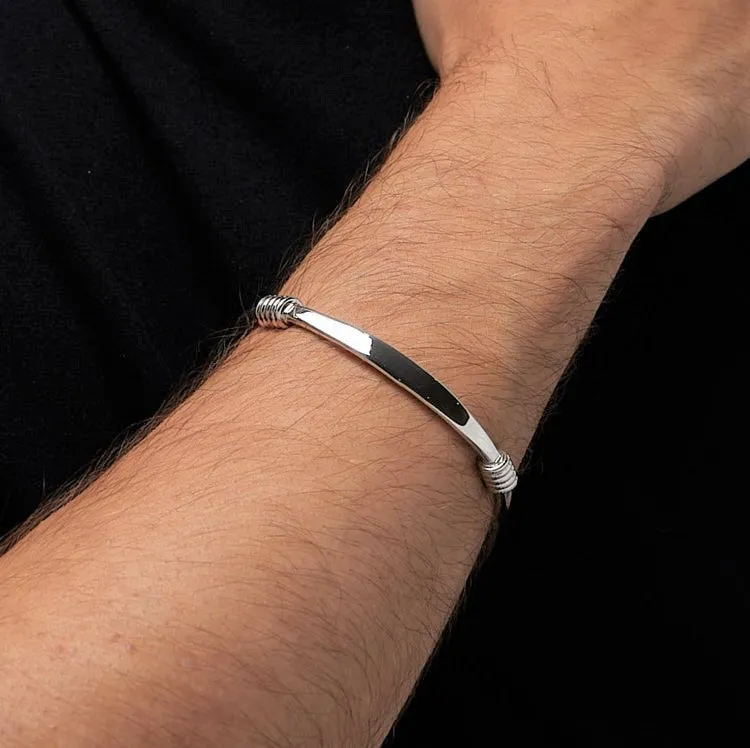 Handmade Silver Bangle Bracelet for Men | Plain Bangle