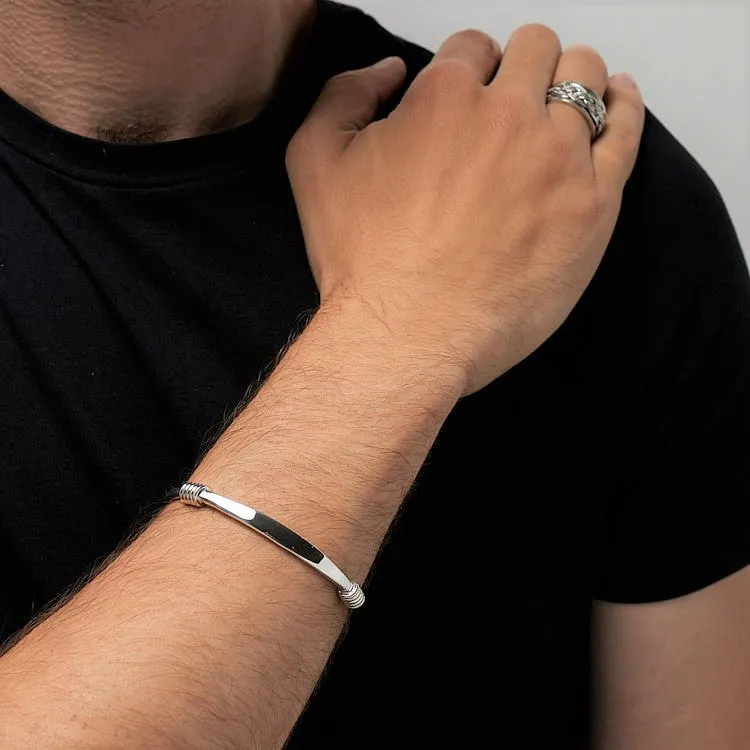 Handmade Silver Bangle Bracelet for Men | Plain Bangle