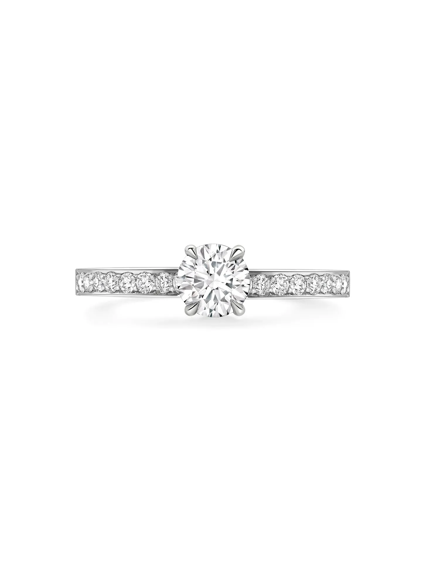 Harmony Round Brilliant Platinum Diamond Ring 0.9 Carat FVS2