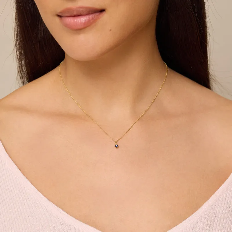 Illusion Set Sapphire Pendant Necklace