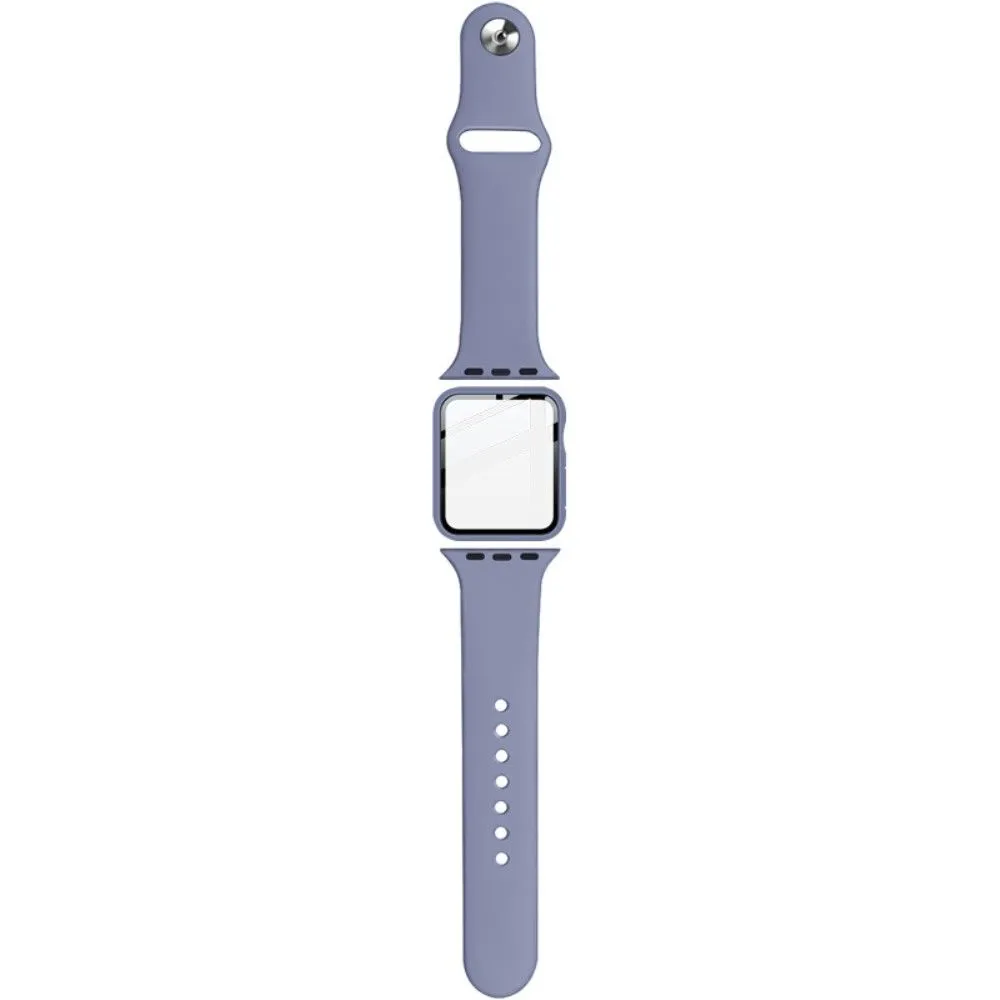 IMAK Apple Watch (40mm) silicone cover with watch strap   tempered glass - Baby Blue