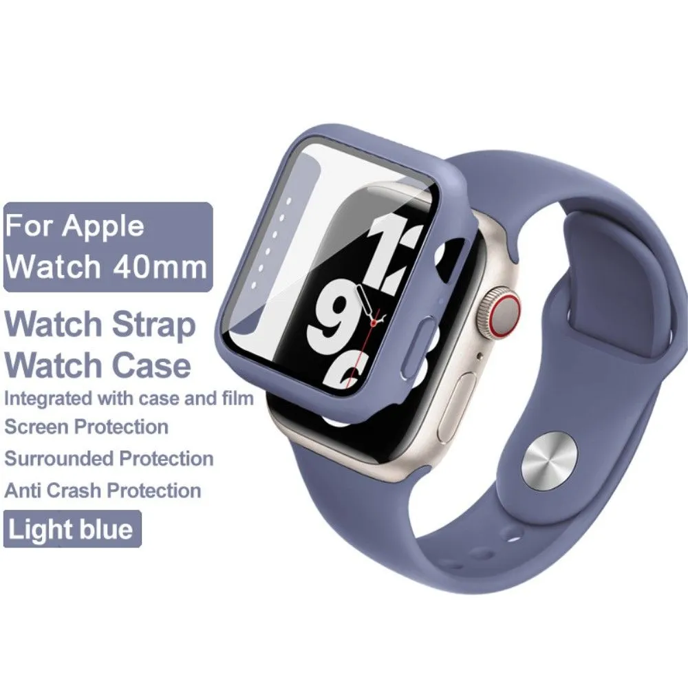 IMAK Apple Watch (40mm) silicone cover with watch strap   tempered glass - Baby Blue