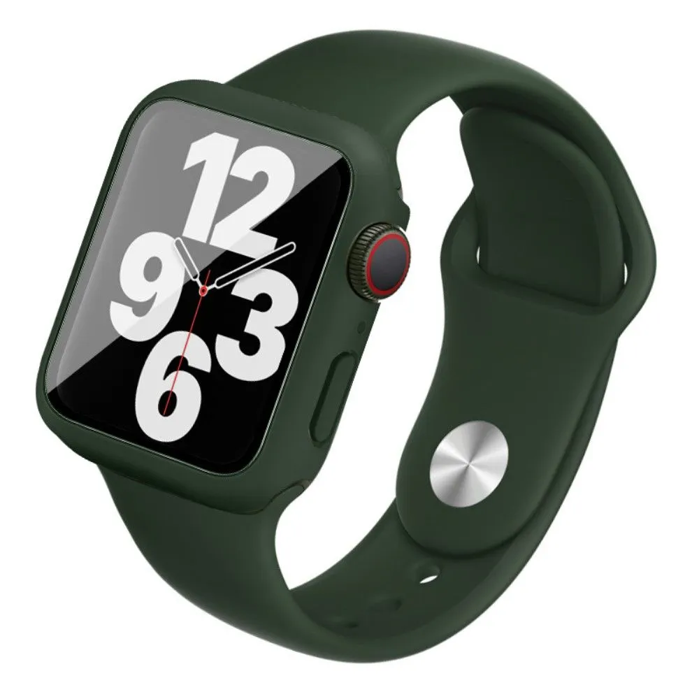 IMAK Apple Watch (40mm) silicone cover with watch strap   tempered glass - Dark Green