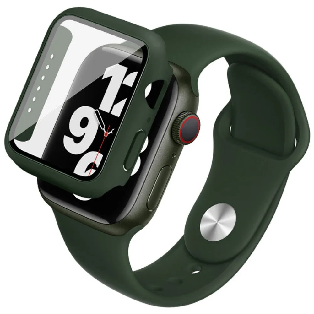 IMAK Apple Watch (40mm) silicone cover with watch strap   tempered glass - Dark Green