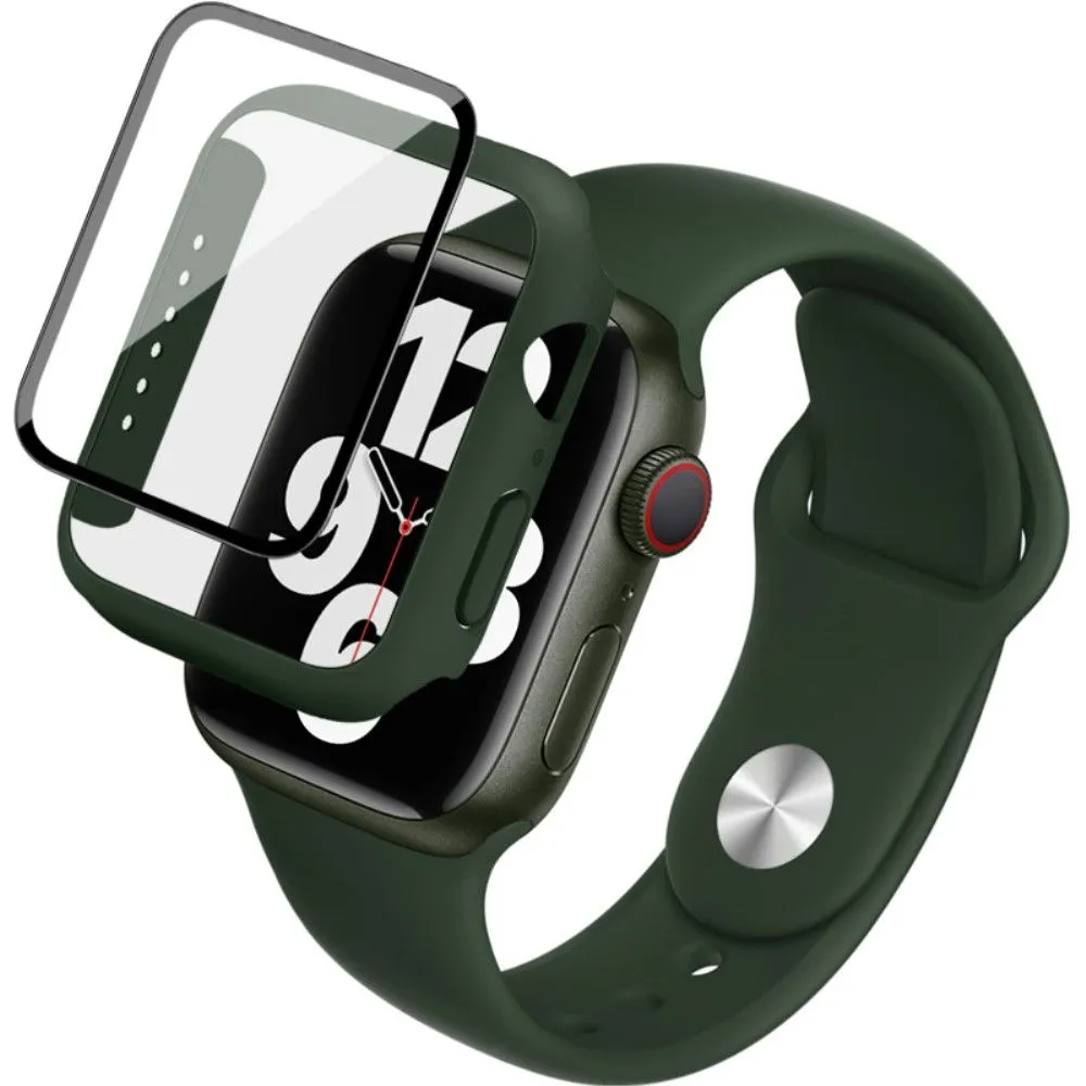 IMAK Apple Watch (40mm) silicone cover with watch strap   tempered glass - Dark Green