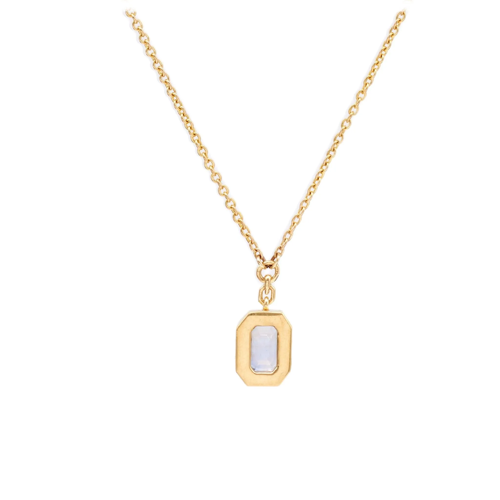 Italian 1.30 Carat Sapphire 18k Yellow Gold Pendant Necklace