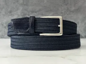 Italian Braided Belt: Navy