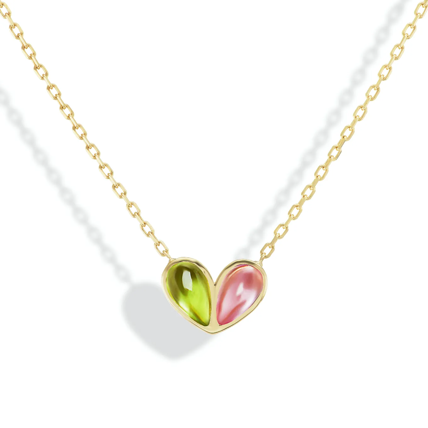 Jumbo Sweetheart Peridot x Pink Sapphire Charm