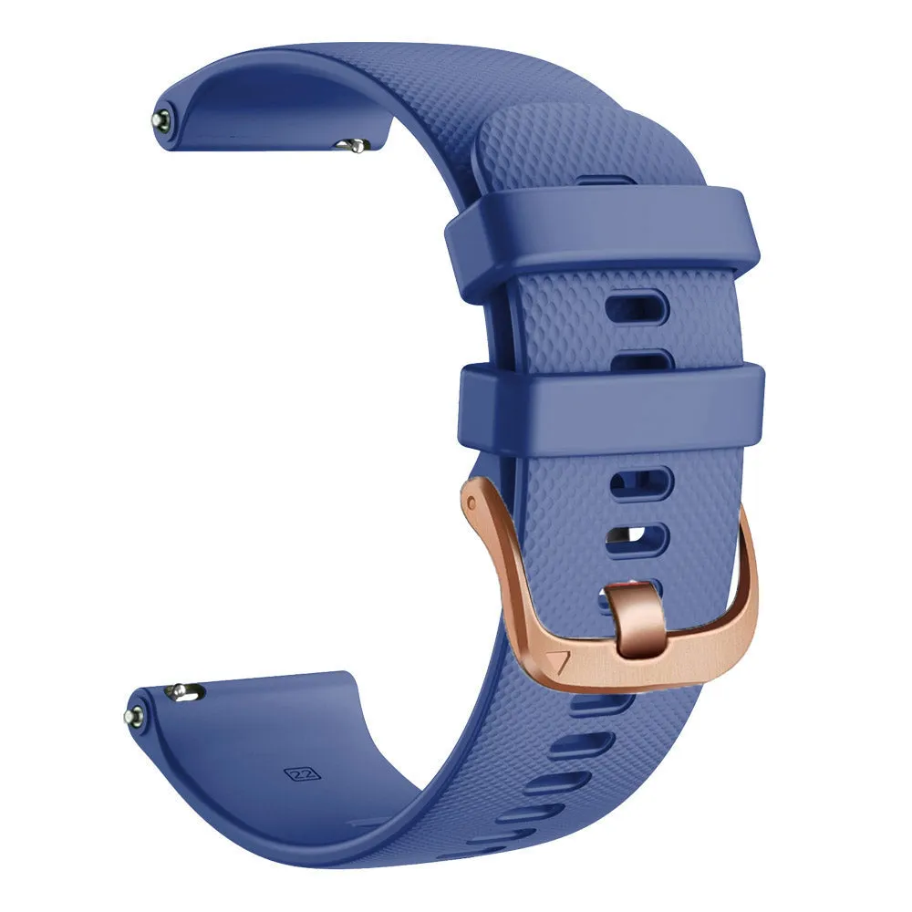 Lacoste 22mm Range compatible Silicone Watch Straps with Rose Gold Buckles