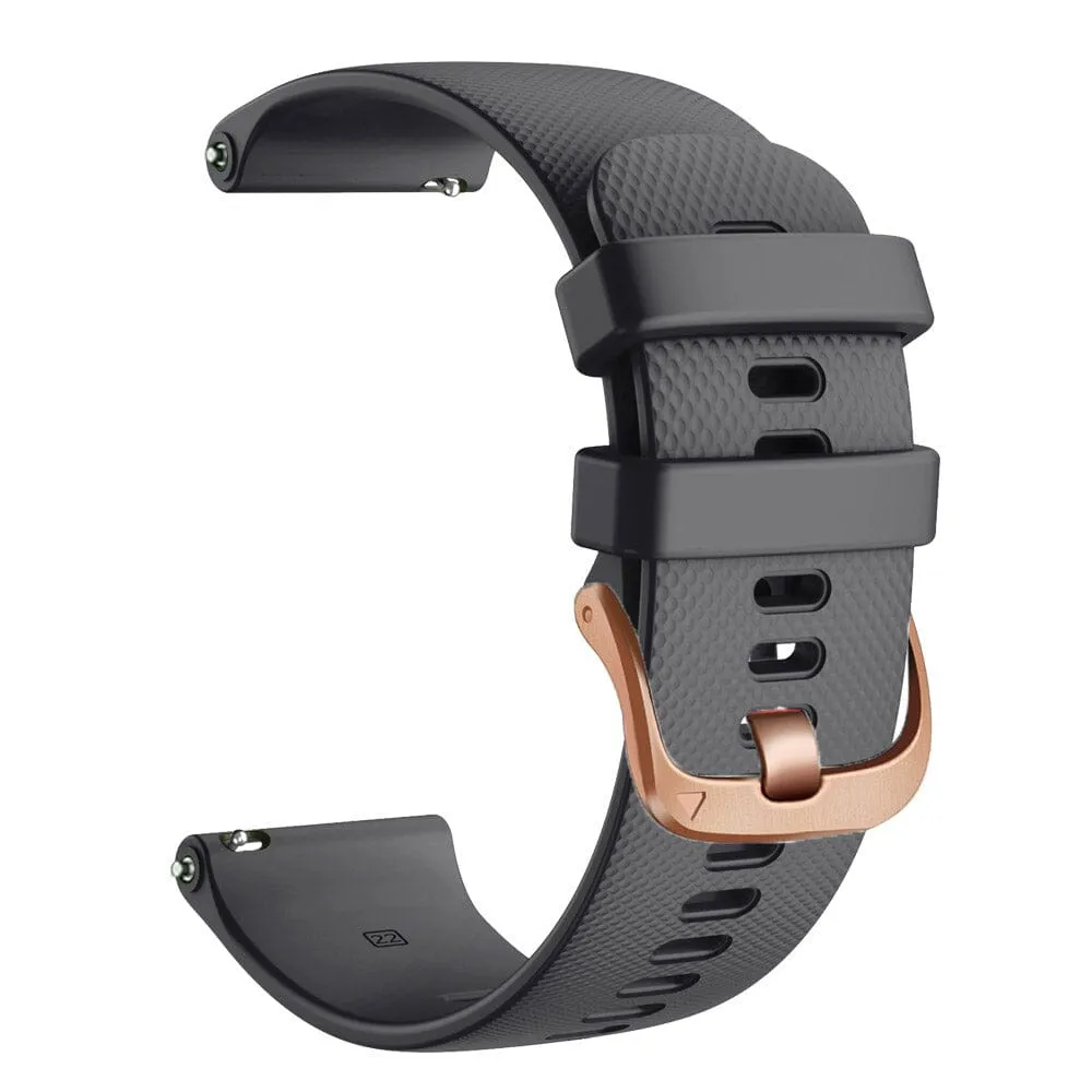 Lacoste 22mm Range compatible Silicone Watch Straps with Rose Gold Buckles