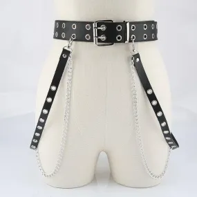 Layered adjustable metal chain belt