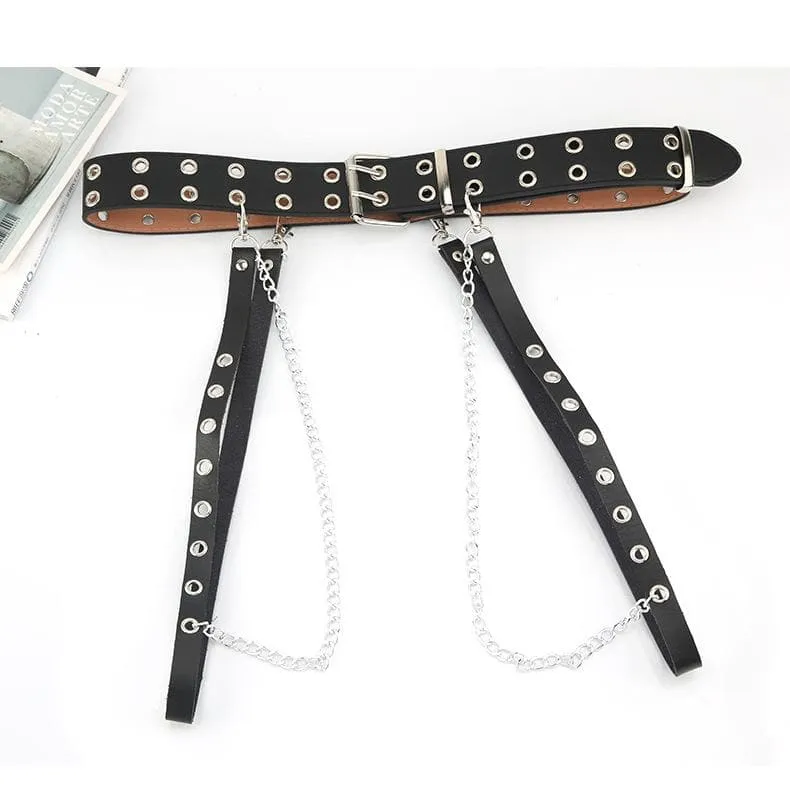 Layered adjustable metal chain belt