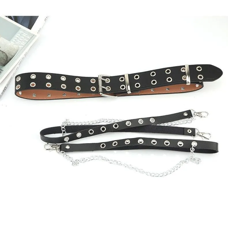 Layered adjustable metal chain belt