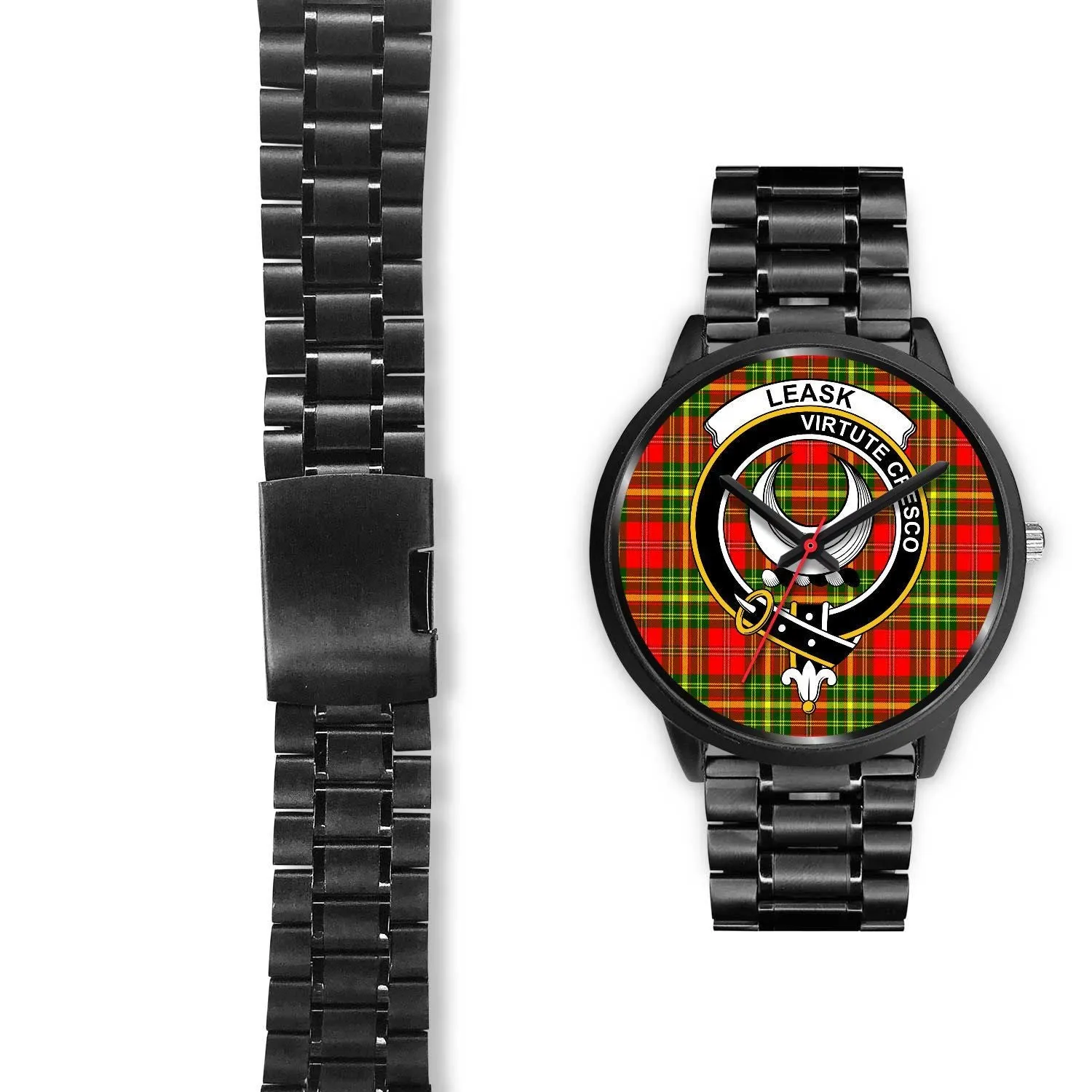 Leask Clan Badge Tartan Black Watch