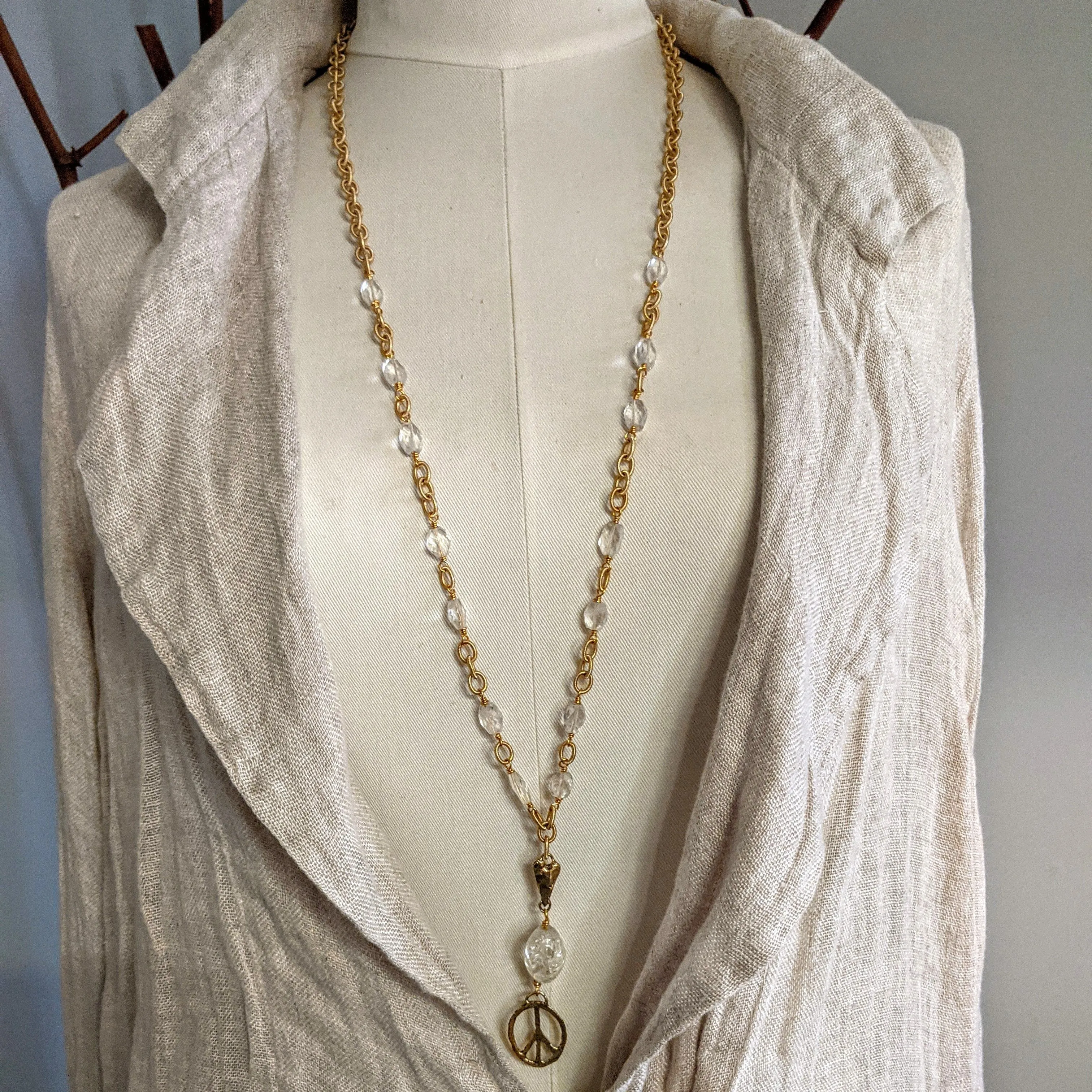 Long Quartz Chain Necklace