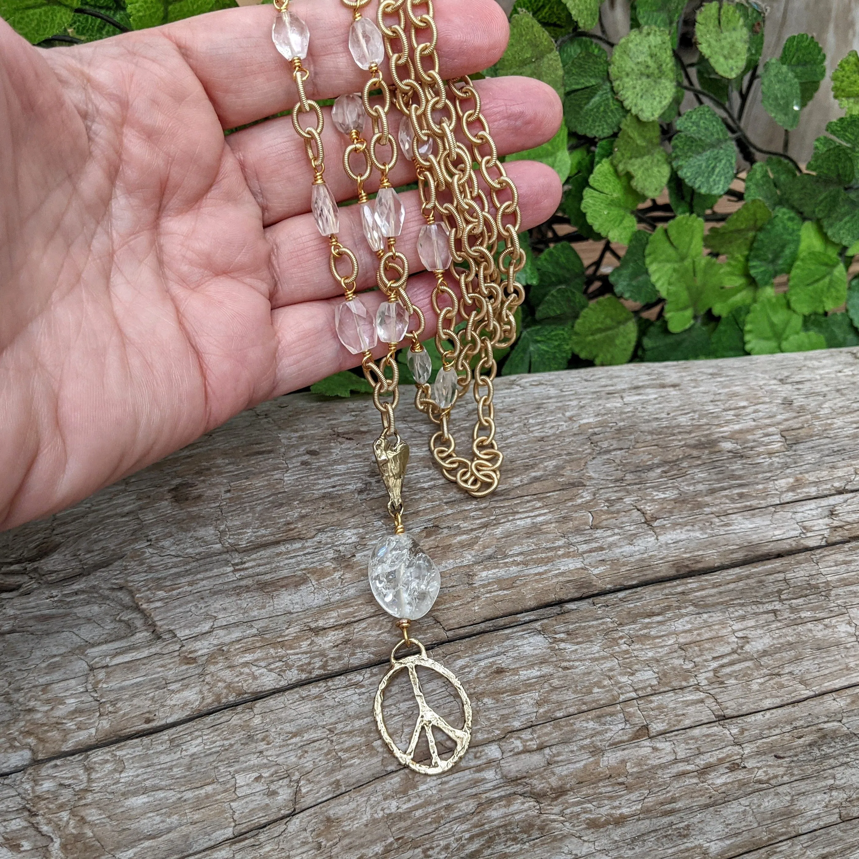 Long Quartz Chain Necklace