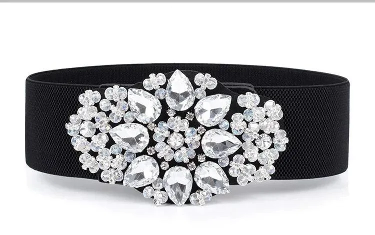 Luxury Diamond Wide Waist Belt - Stunning & Chic