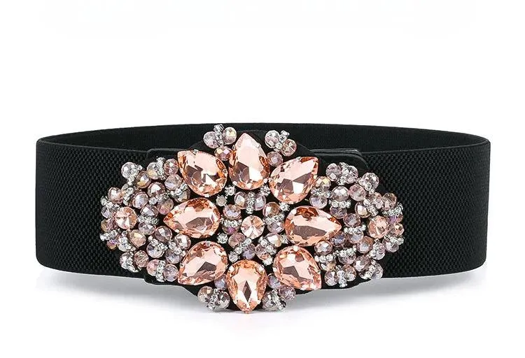 Luxury Diamond Wide Waist Belt - Stunning & Chic